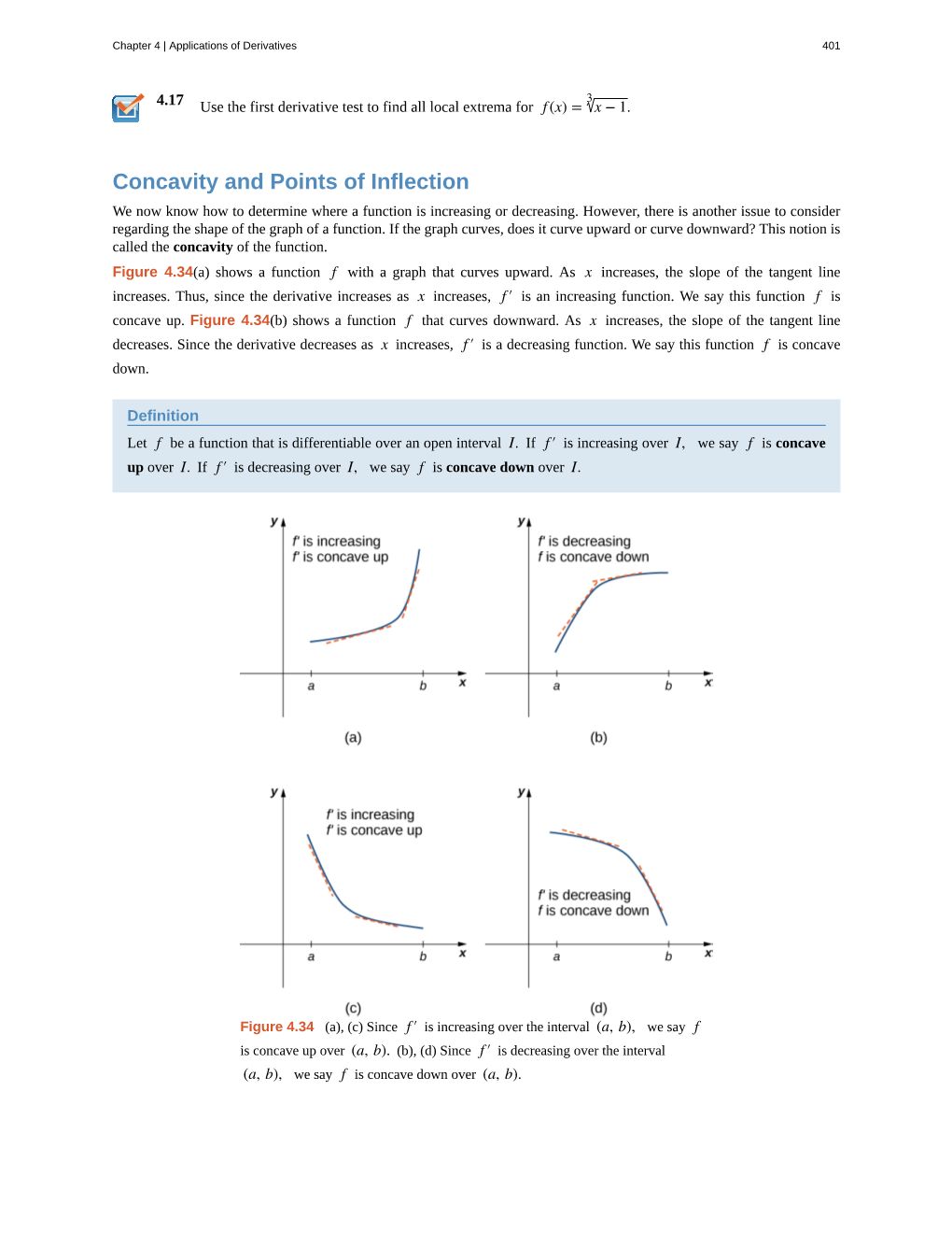 Concavity and Points of Inflection We Now Know How to Determine Where a Function Is Increasing Or Decreasing