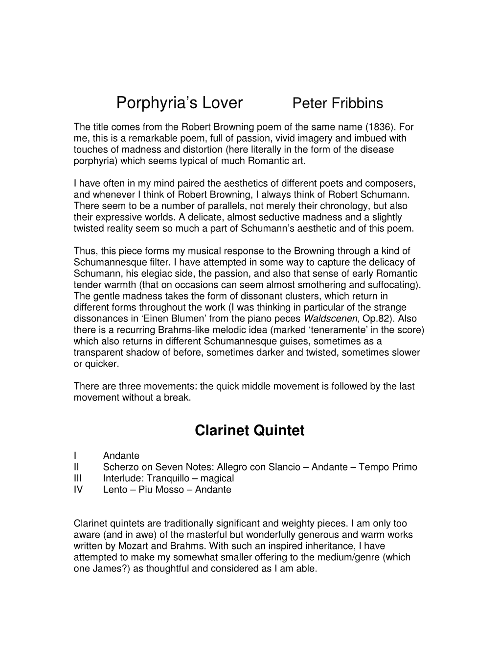 Porphyria's Lover