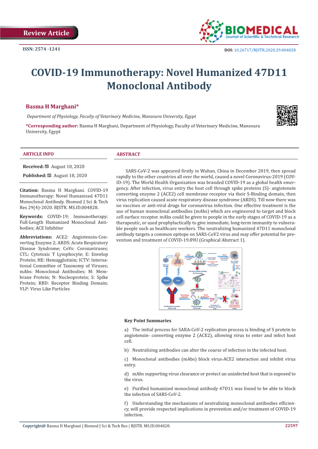 COVID-19 Immunotherapy: Novel Humanized 47D11 Monoclonal Antibody