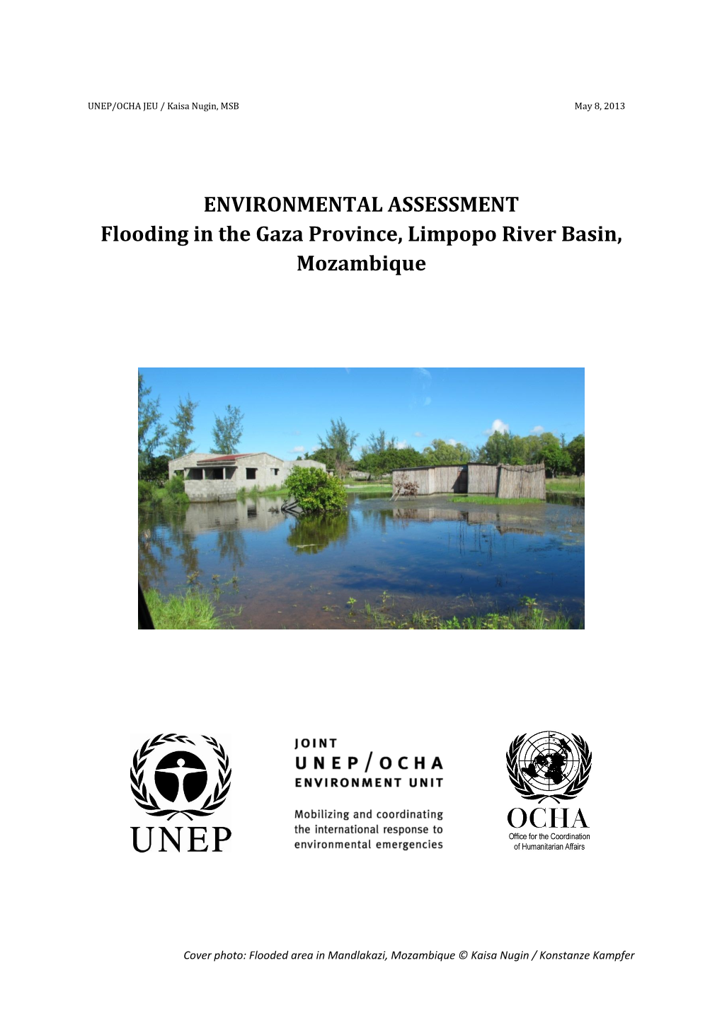 Environmental Impact of Flooding in the Gaza Province, Limpopo River
