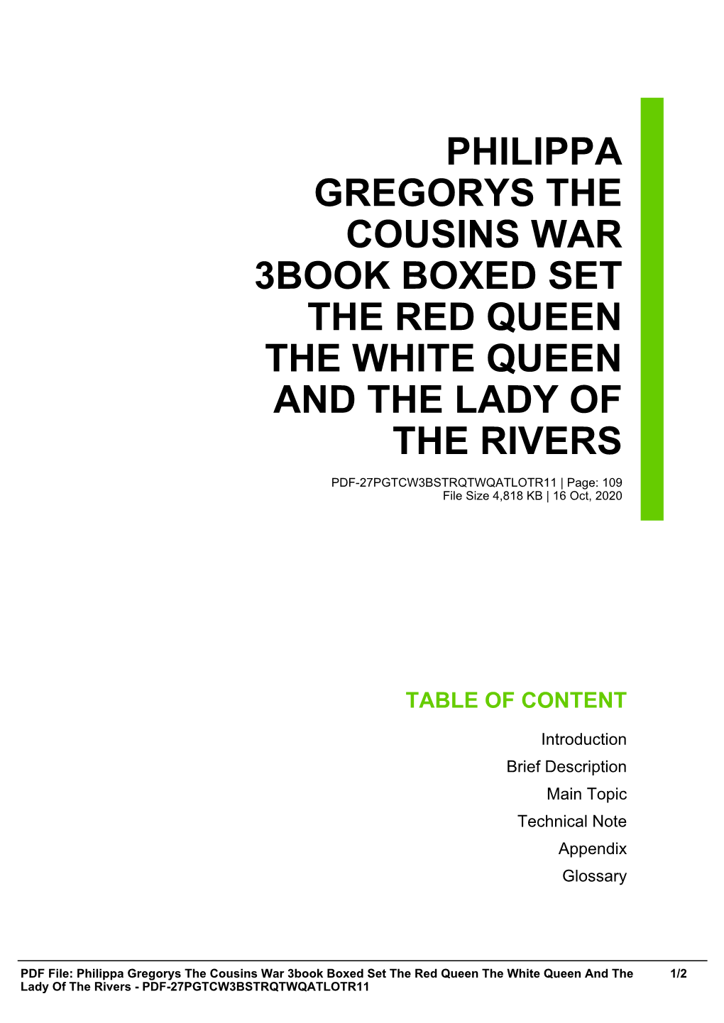 Philippa Gregorys the Cousins War 3Book Boxed Set the Red Queen the White Queen and the Lady of the Rivers