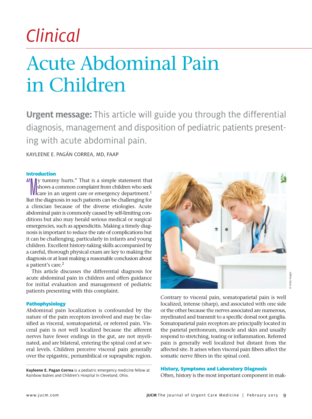 Clinical Acute Abdominal Pain in Children