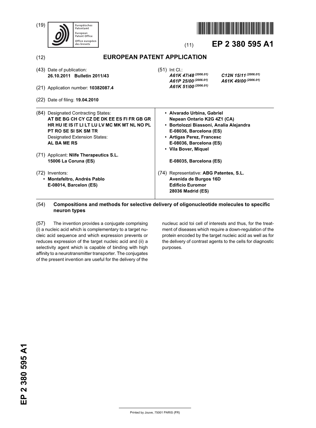 Compositions and Methods for Selective Delivery of Oligonucleotide Molecules to Specific Neuron Types