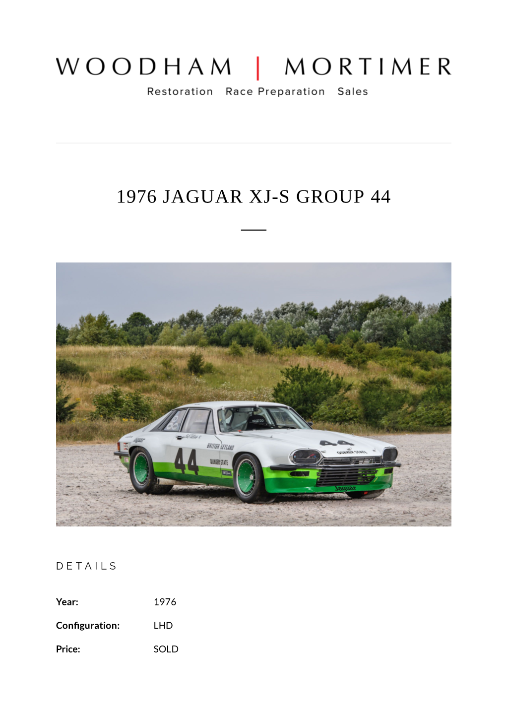 1976 Jaguar Xj-S Group 44