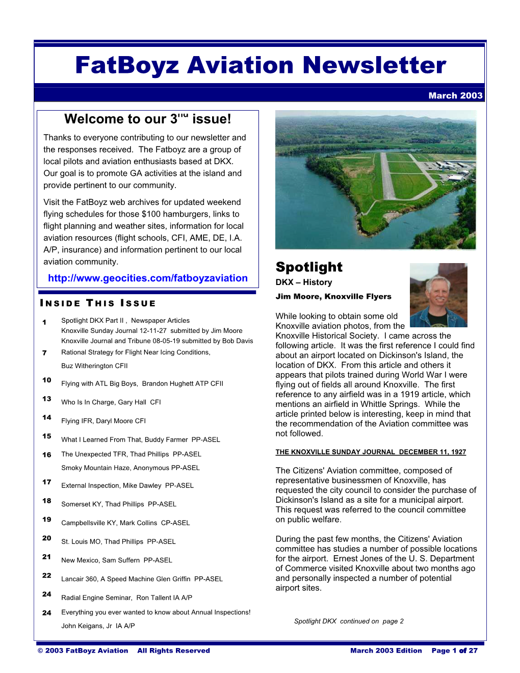 Fatboyz Aviation Newsletter