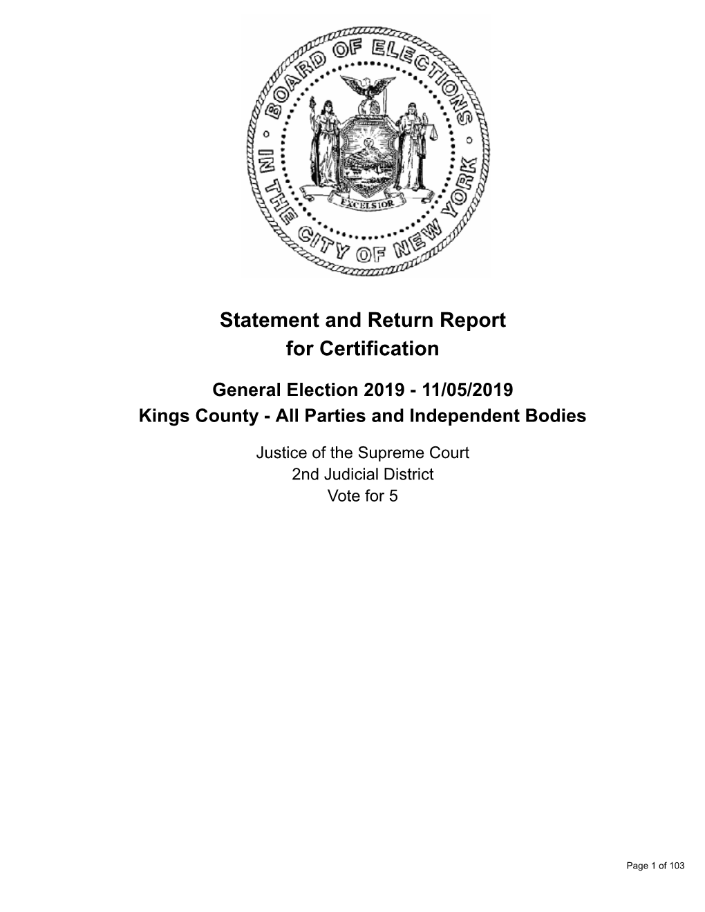 Statement and Return Report for Certification