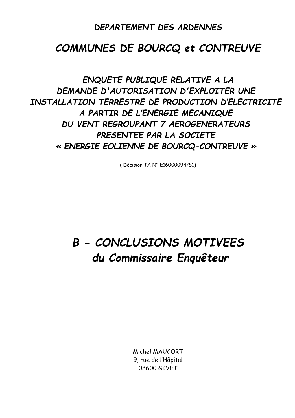 Conclusions Bourcq-Contreuve