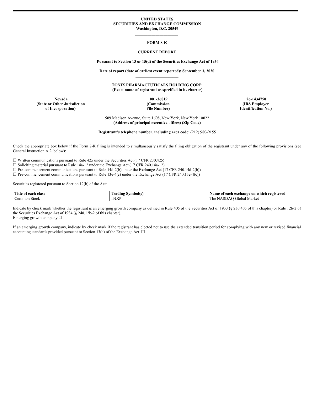 FORM 8-K CURRENT REPORT Pursuant T