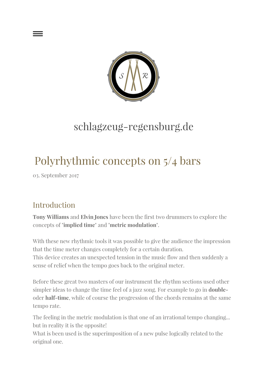 Polyrhythmic Concepts on 5/4 Bars