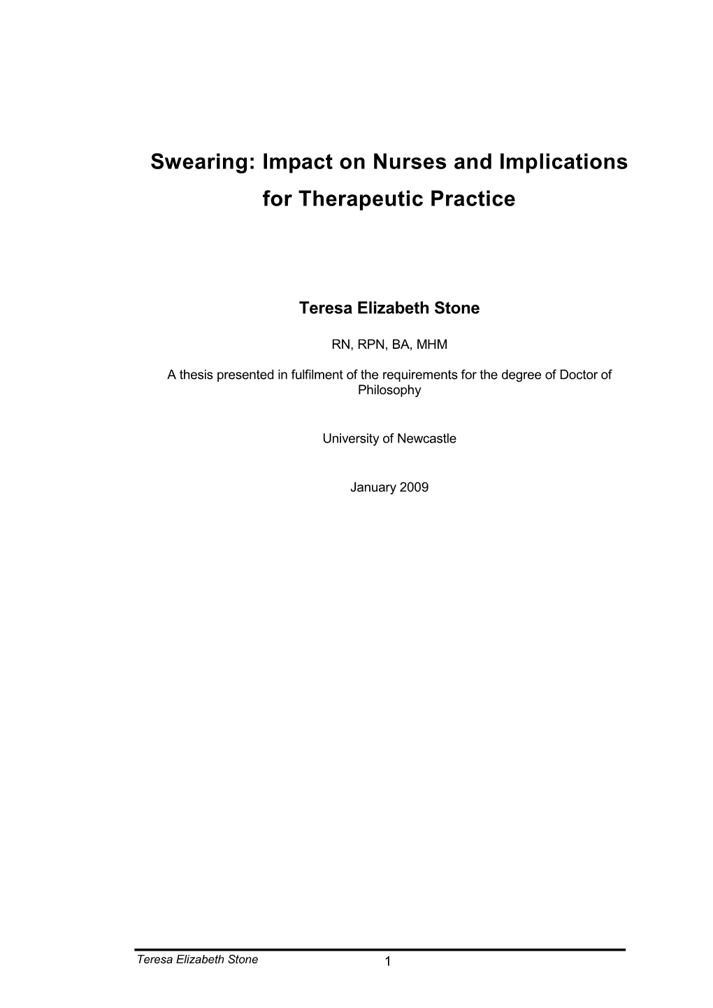 The Therapeutic Implications of Swearing and Its Impact on Nurses