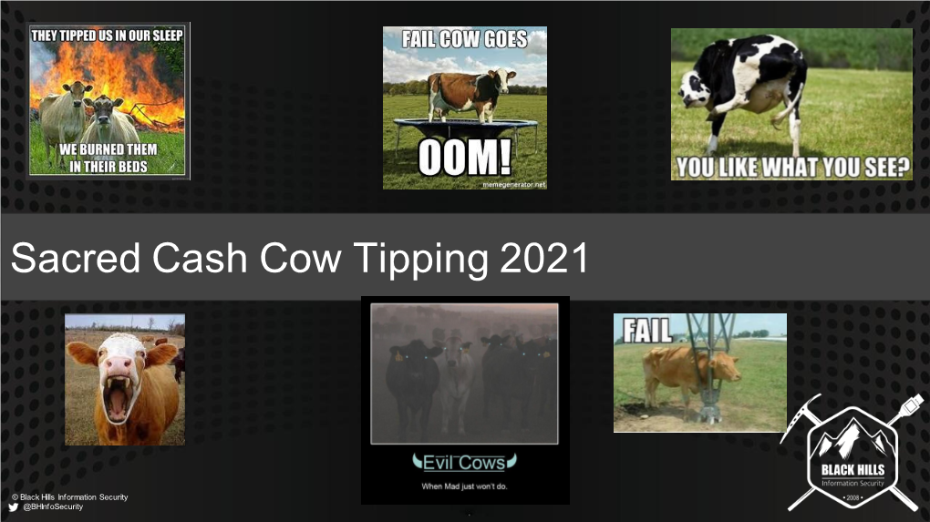 Sacred Cash Cow Tipping 2021