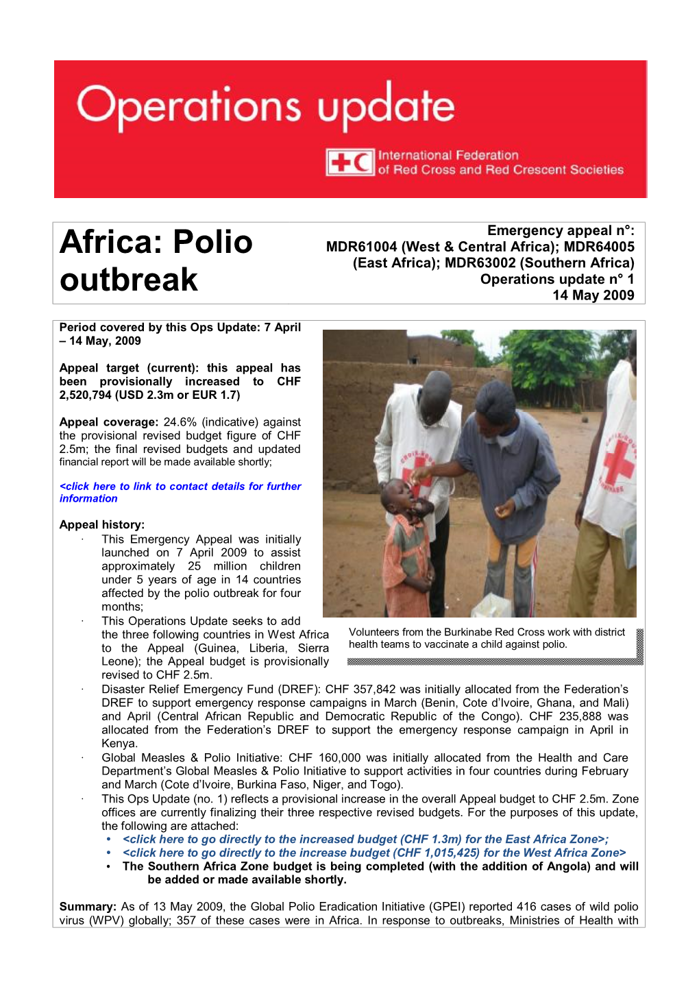 Polio Outbreak for Four Months;