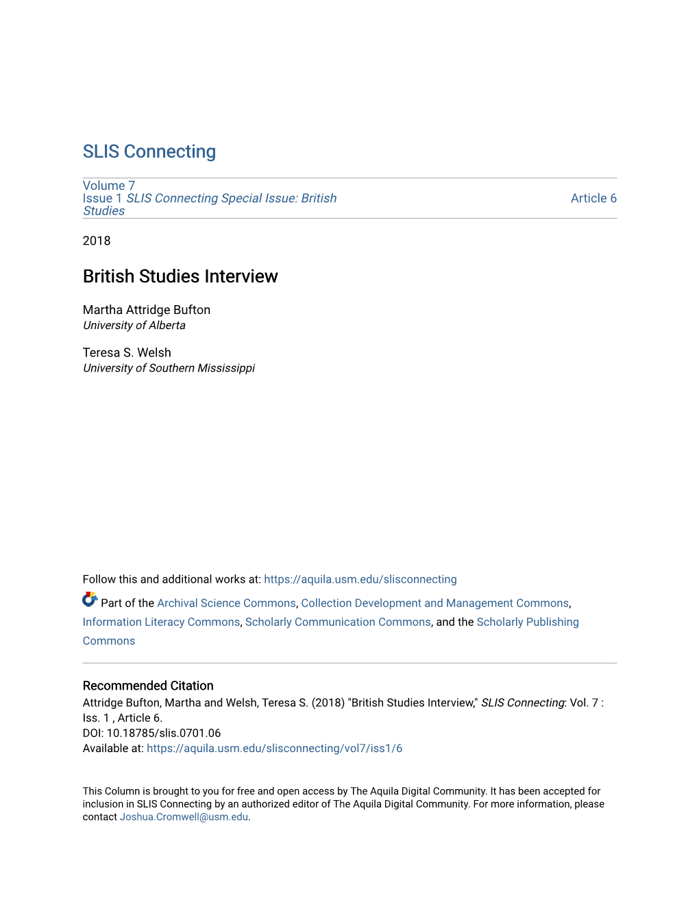 British Studies Interview