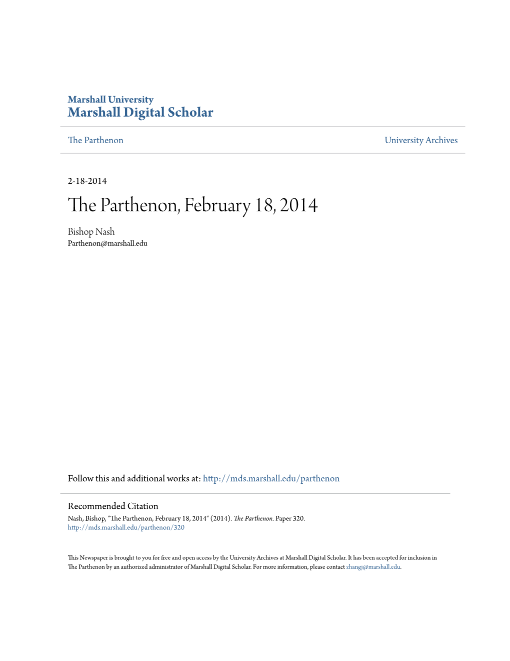 The Parthenon, February 18, 2014