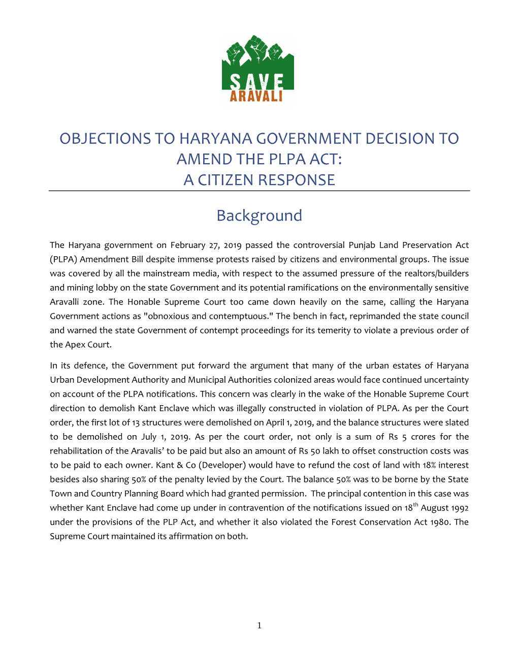 Objections to Haryana Government Decision to Amend the Plpa Act: a Citizen Response