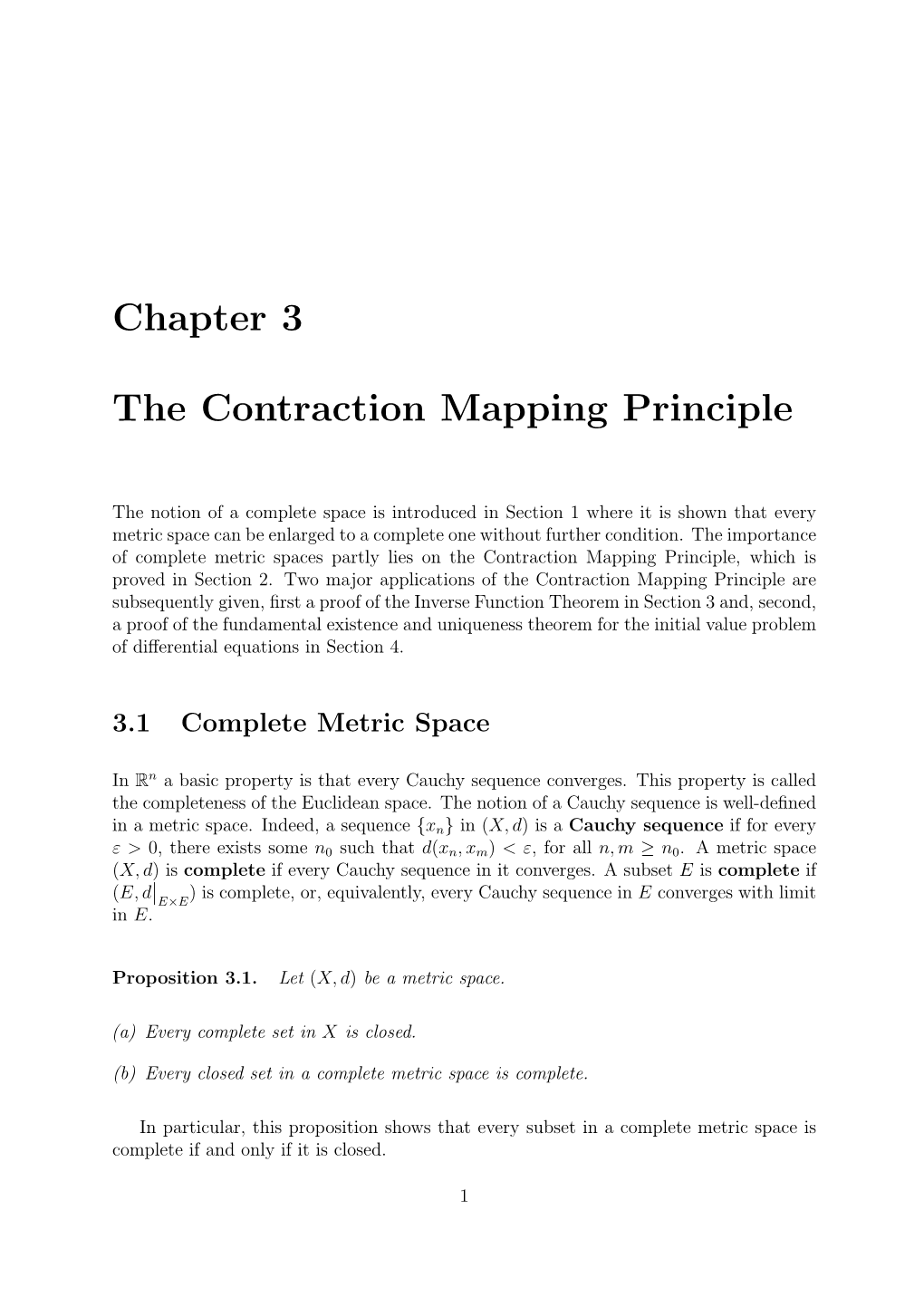 Chapter 3 the Contraction Mapping Principle