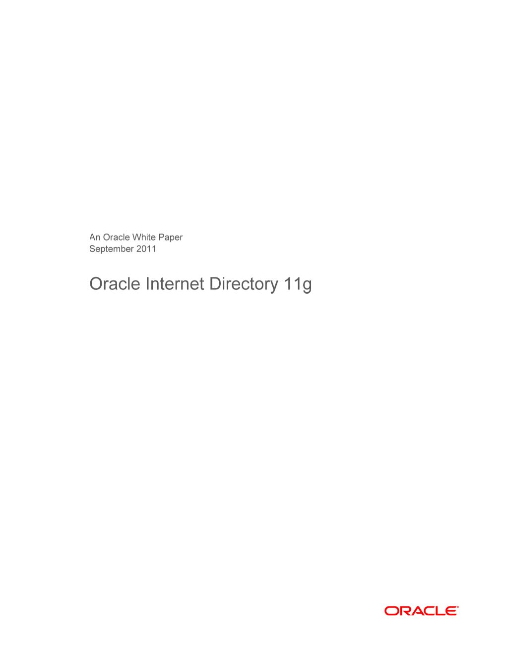 Oracle Internet Directory 11G R1