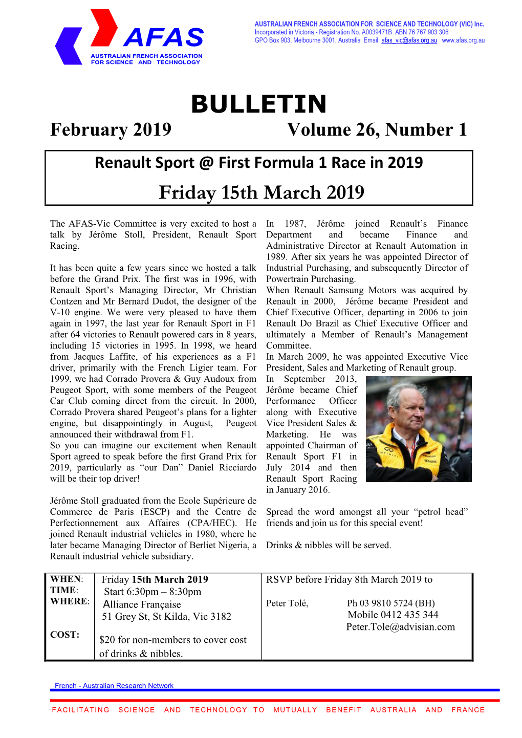 BULLETIN February 2019 Volume 26, Number 1