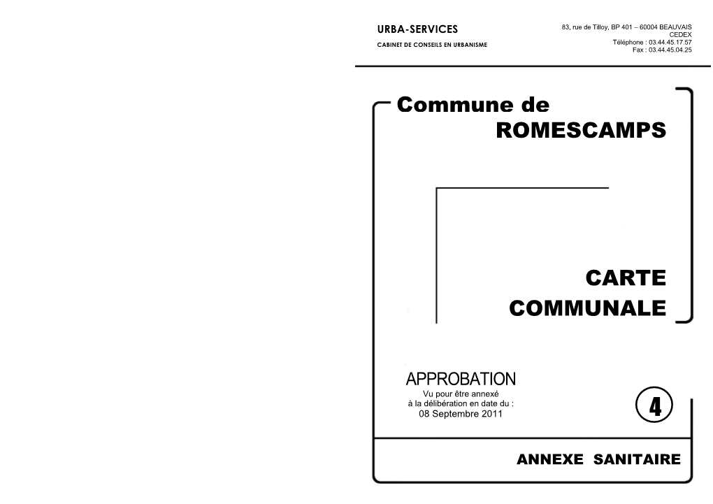 CARTE COMMUNALE Commune De ROMESCAMPS