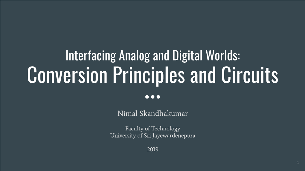 Conversion Principles and Circuits