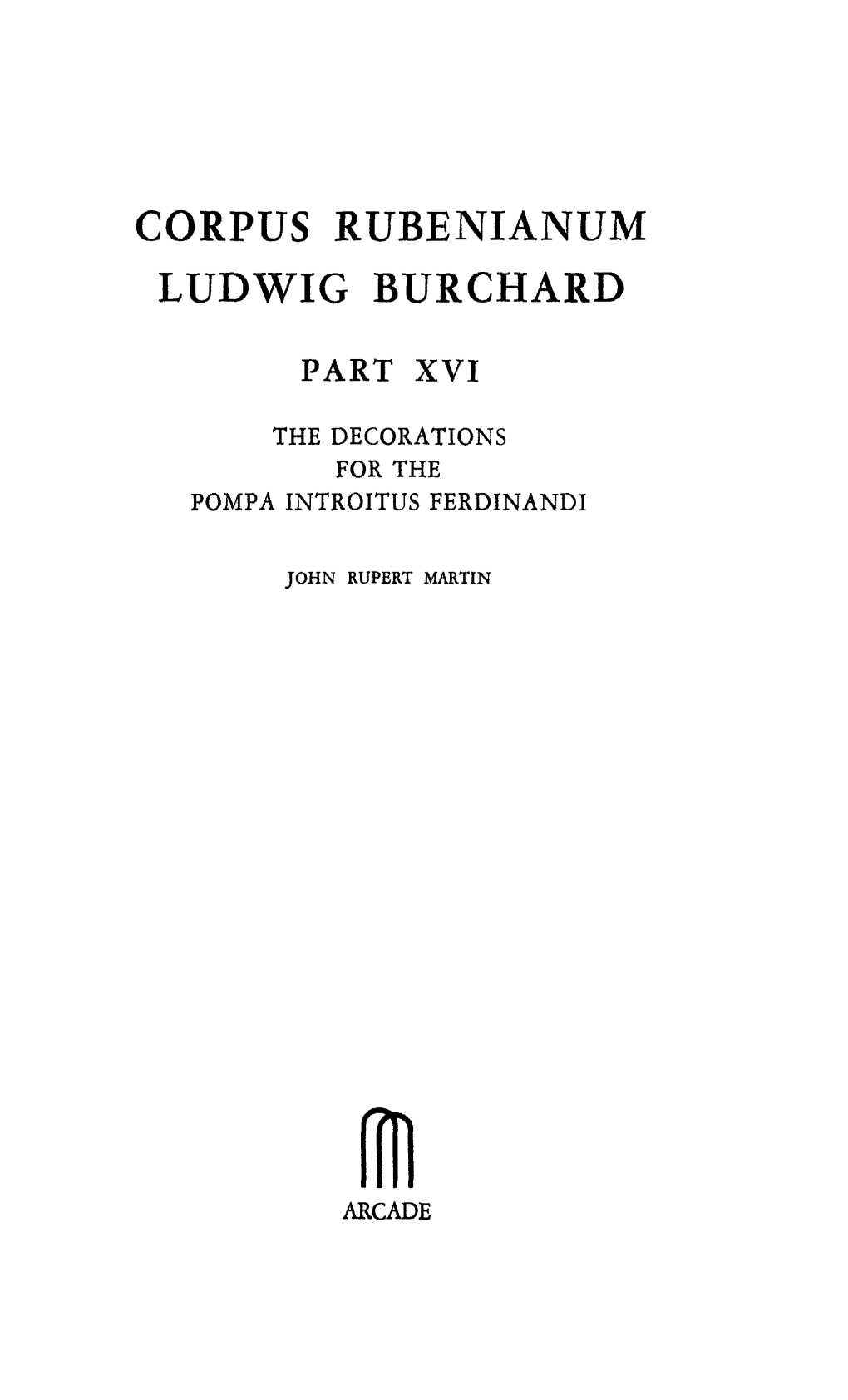 Corpus Rubenianum Ludwig Burchard