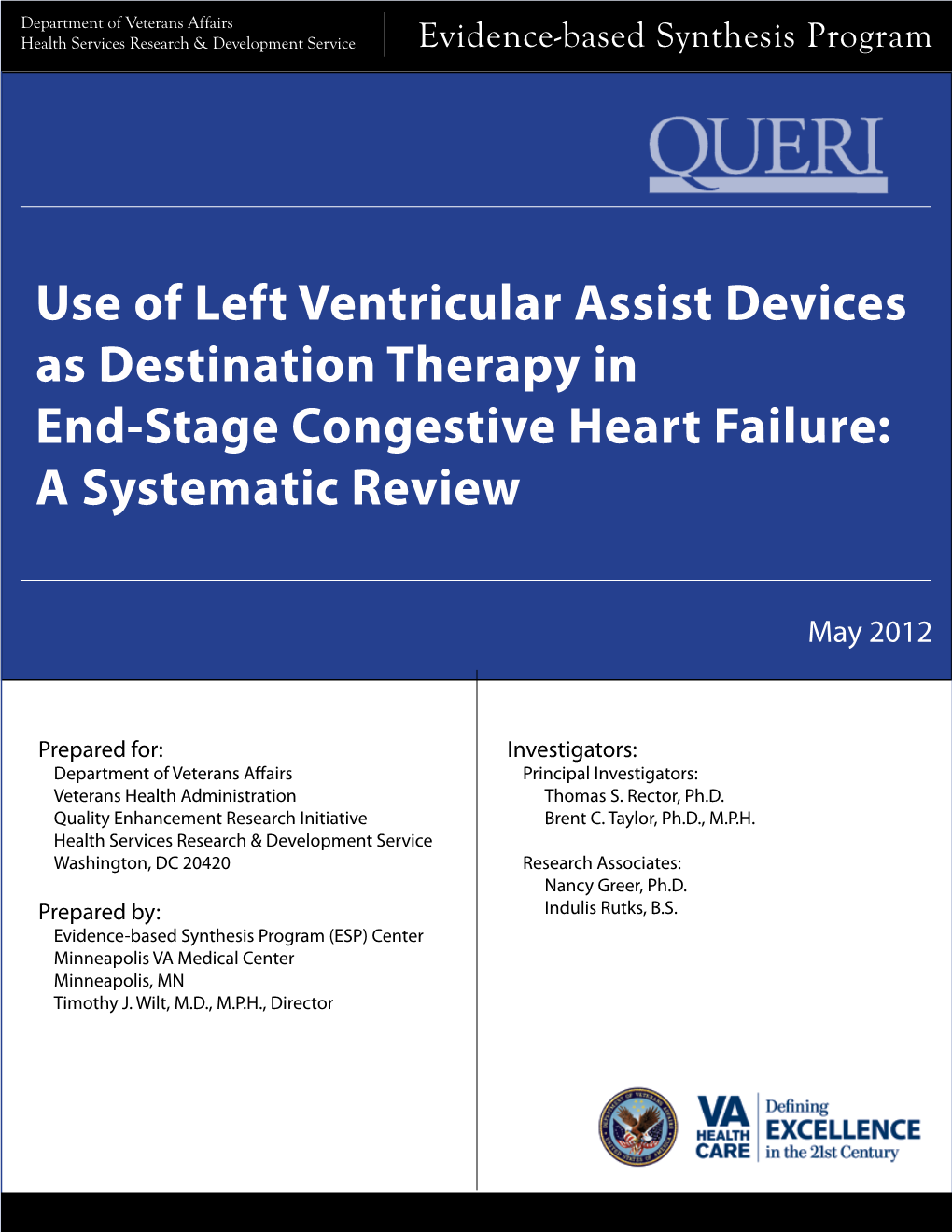 Use of Left Ventricular Assist Devices As Destination Therapy in End-Stage Congestive Heart Failure: a Systematic Review