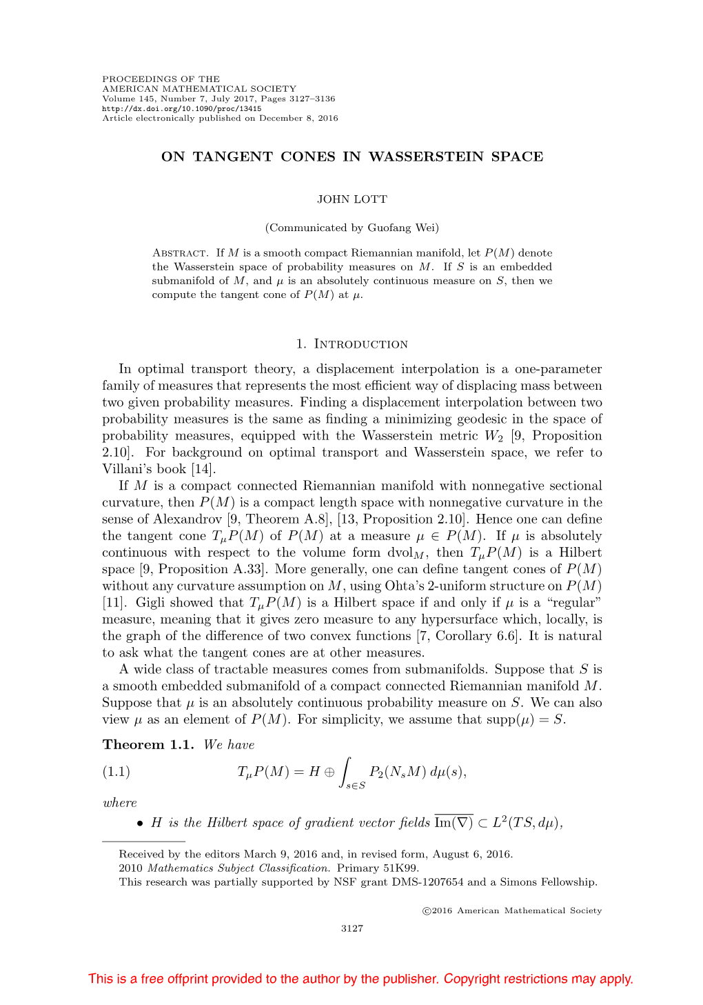 On Tangent Cones in Wasserstein Space