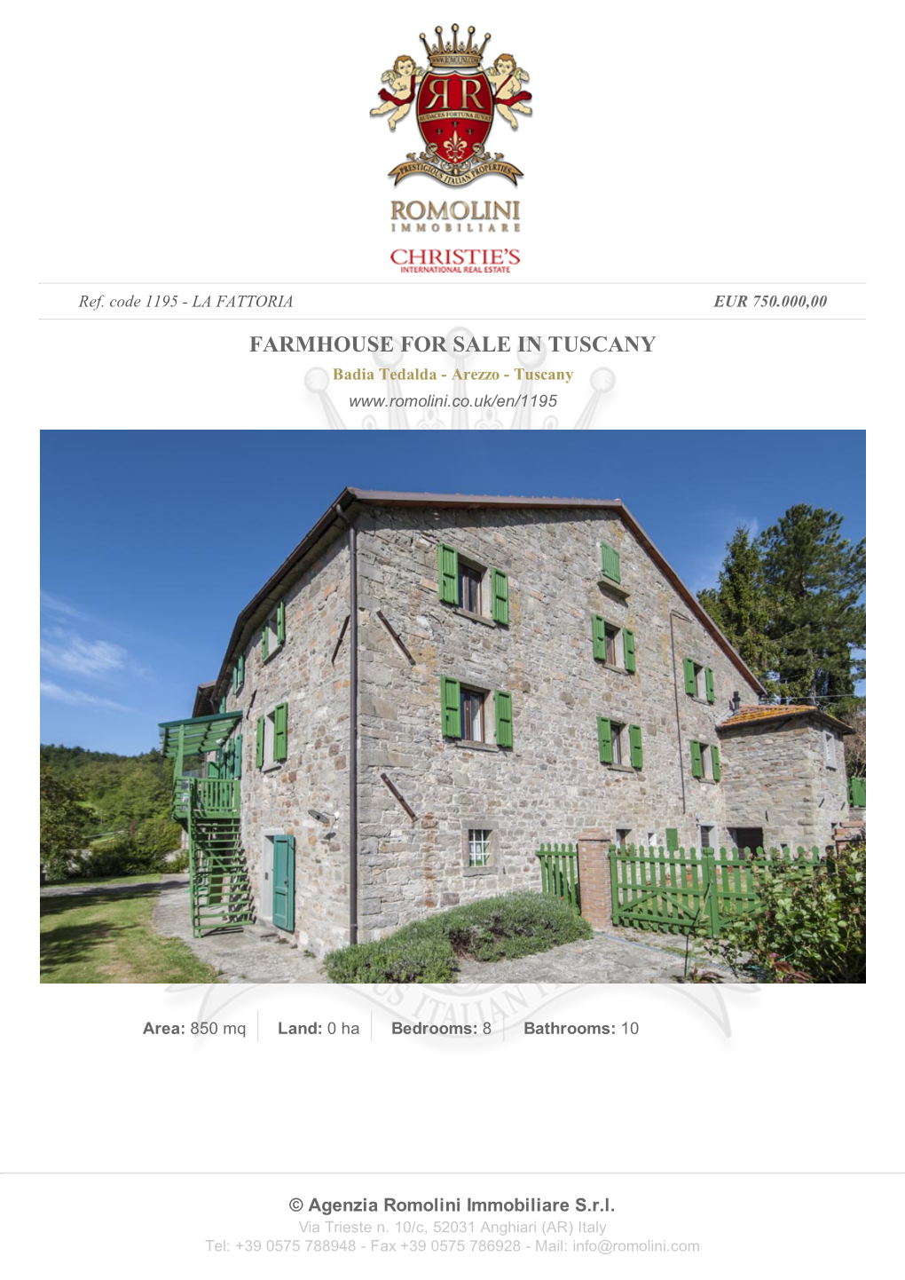 FARMHOUSE for SALE in TUSCANY Badia Tedalda - Arezzo - Tuscany