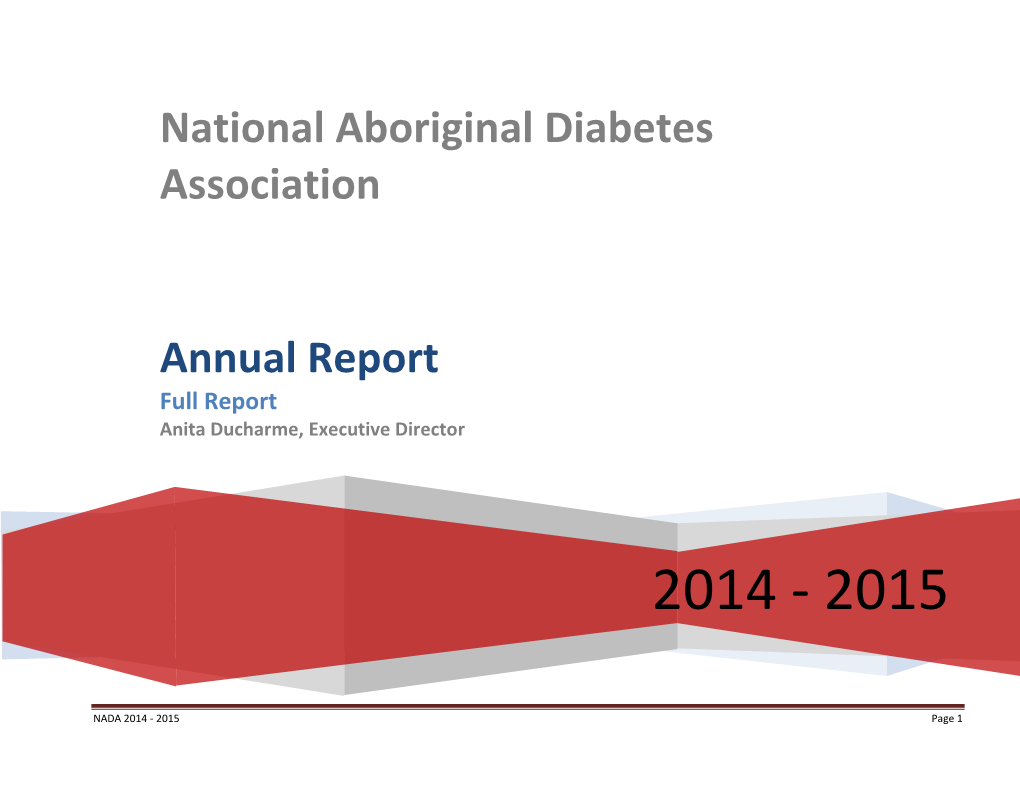 National Aboriginal Diabetes Association Annual Report