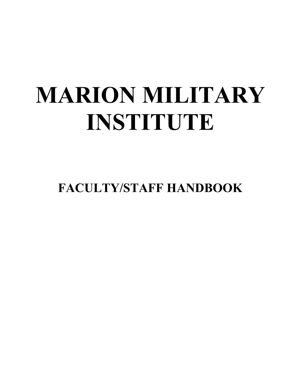 Faculty / Staff Handbook