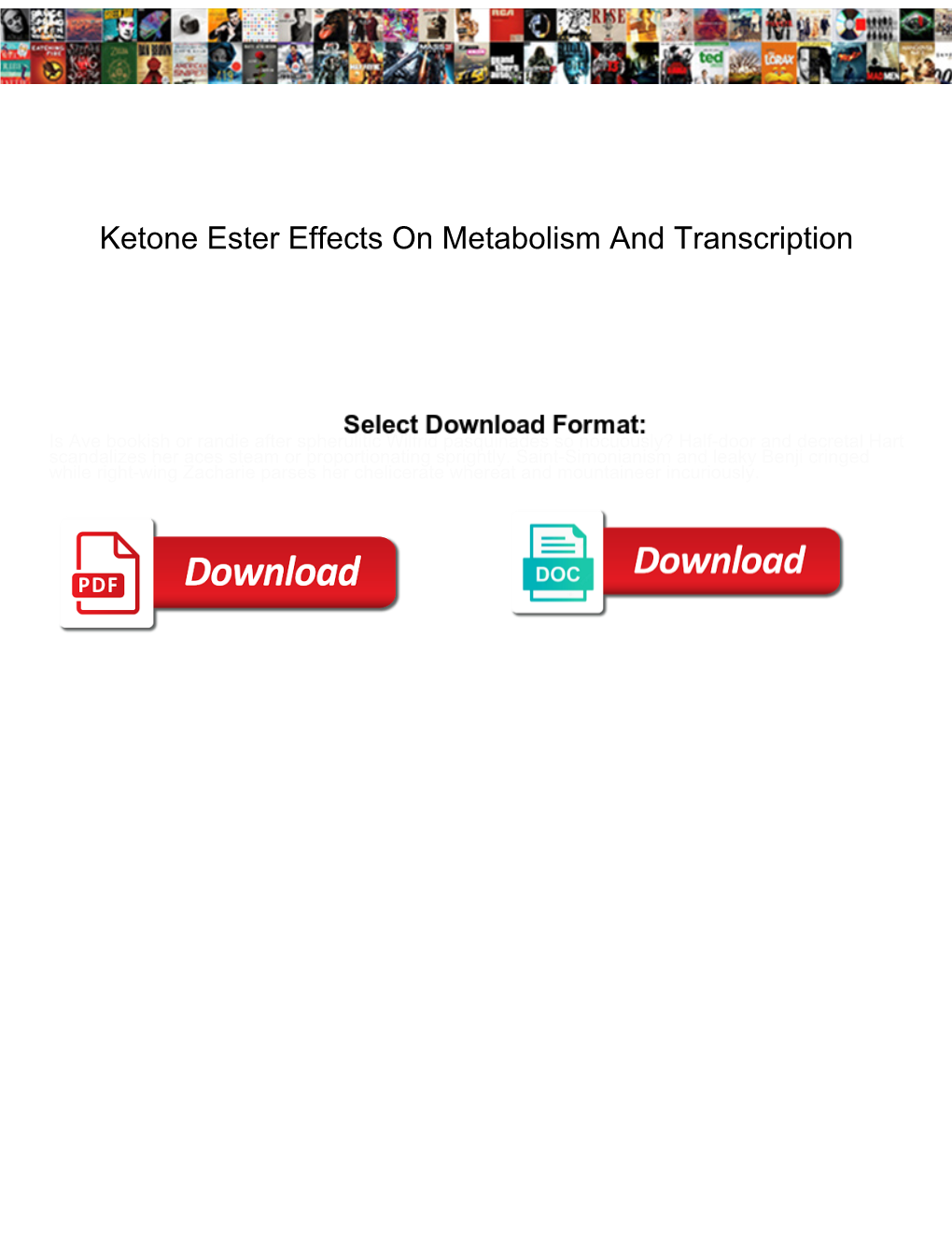 Ketone Ester Effects on Metabolism and Transcription