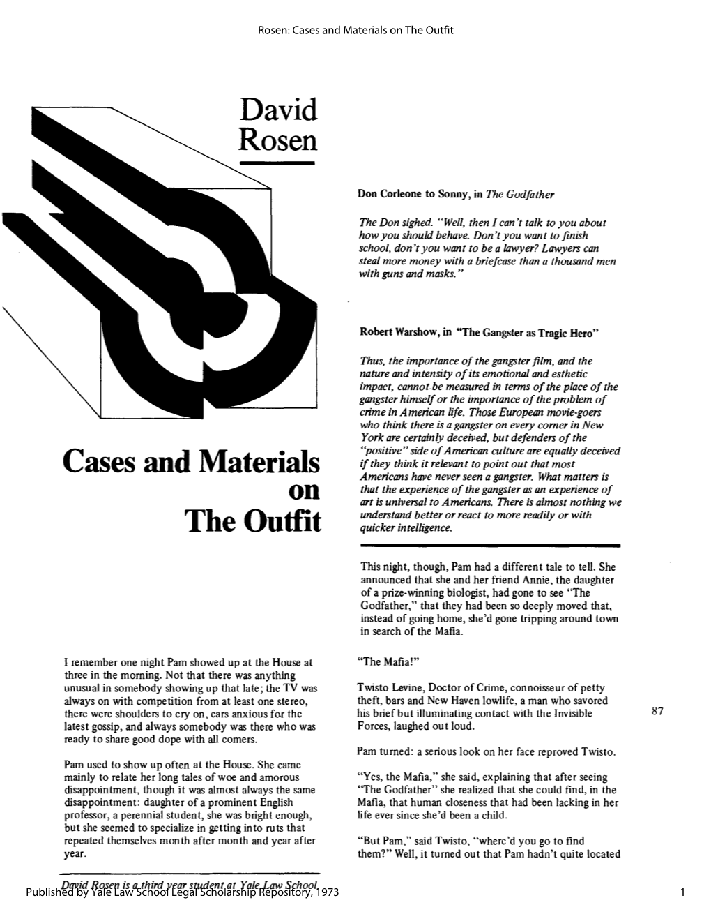 Cases and Materials on the Outfit