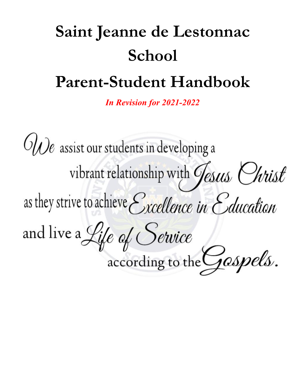 Mark up of Parent-Student Handbook