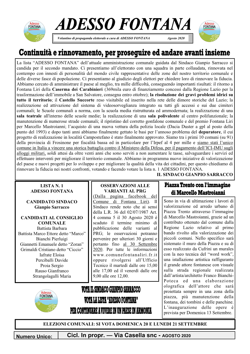 Cicl. in Propr. — Via Casella