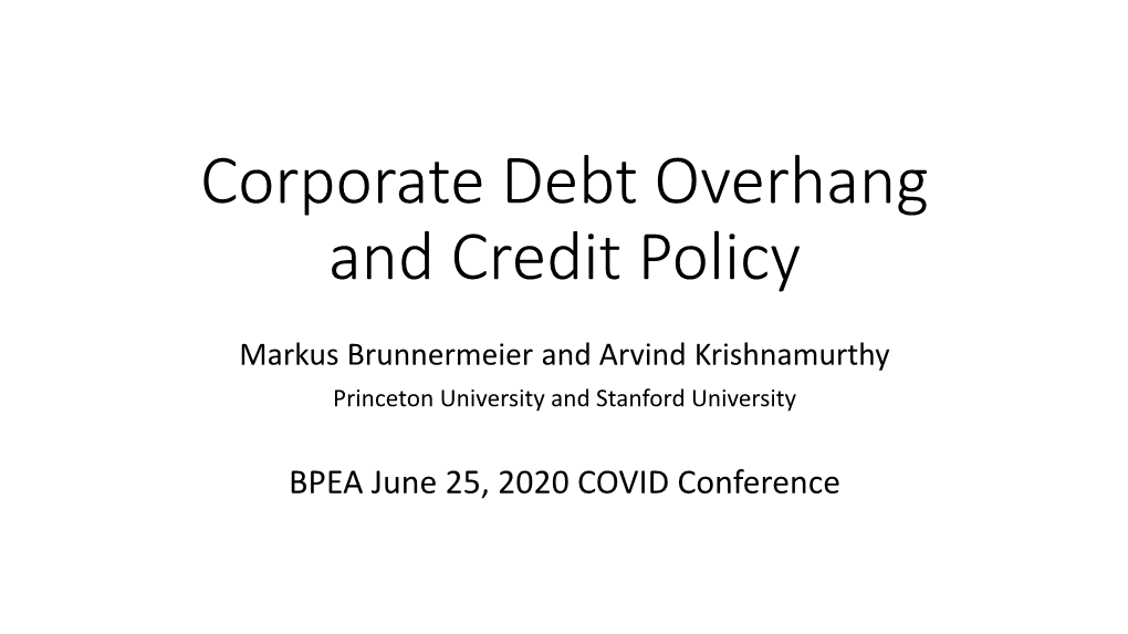 Corporate Debt Overhang and Credit Policy