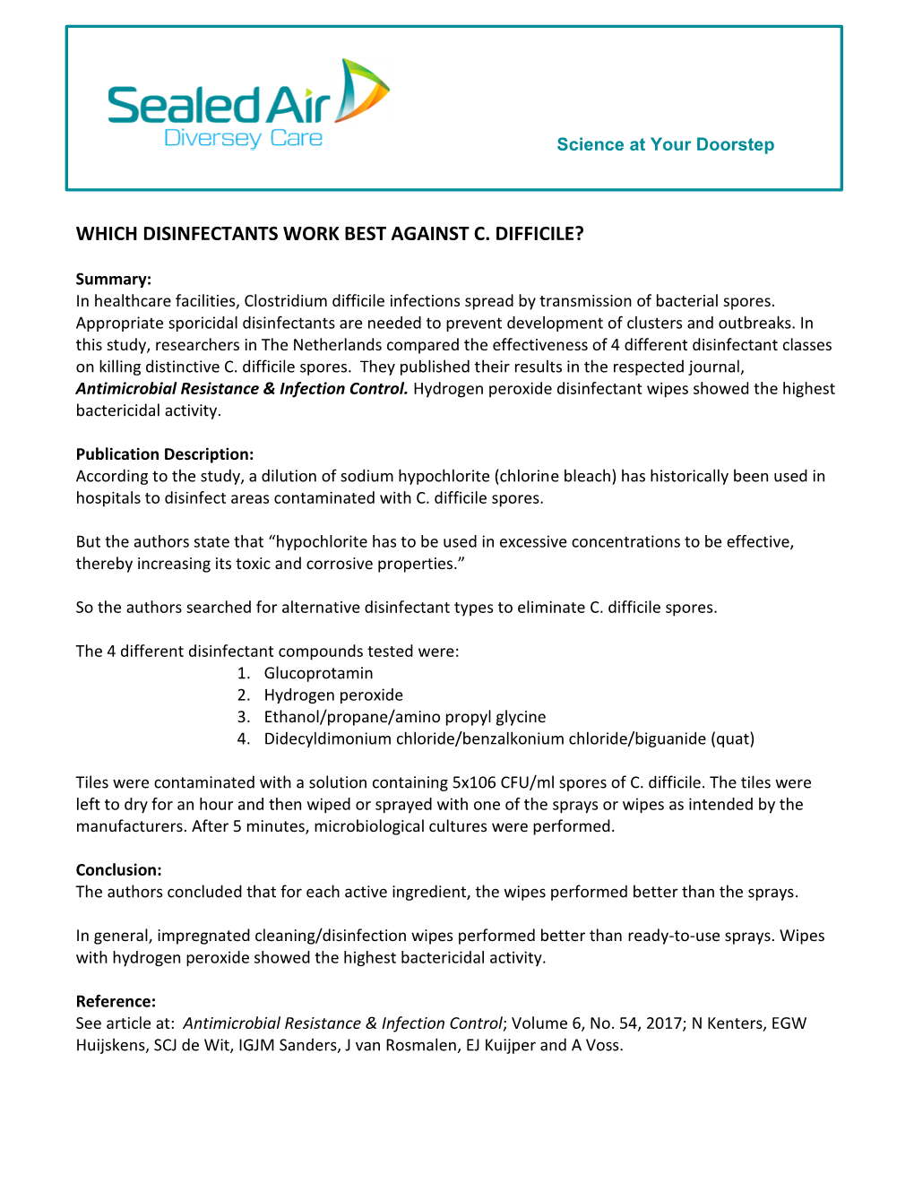 Which Disinfectants Work Best Against C. Difficile?