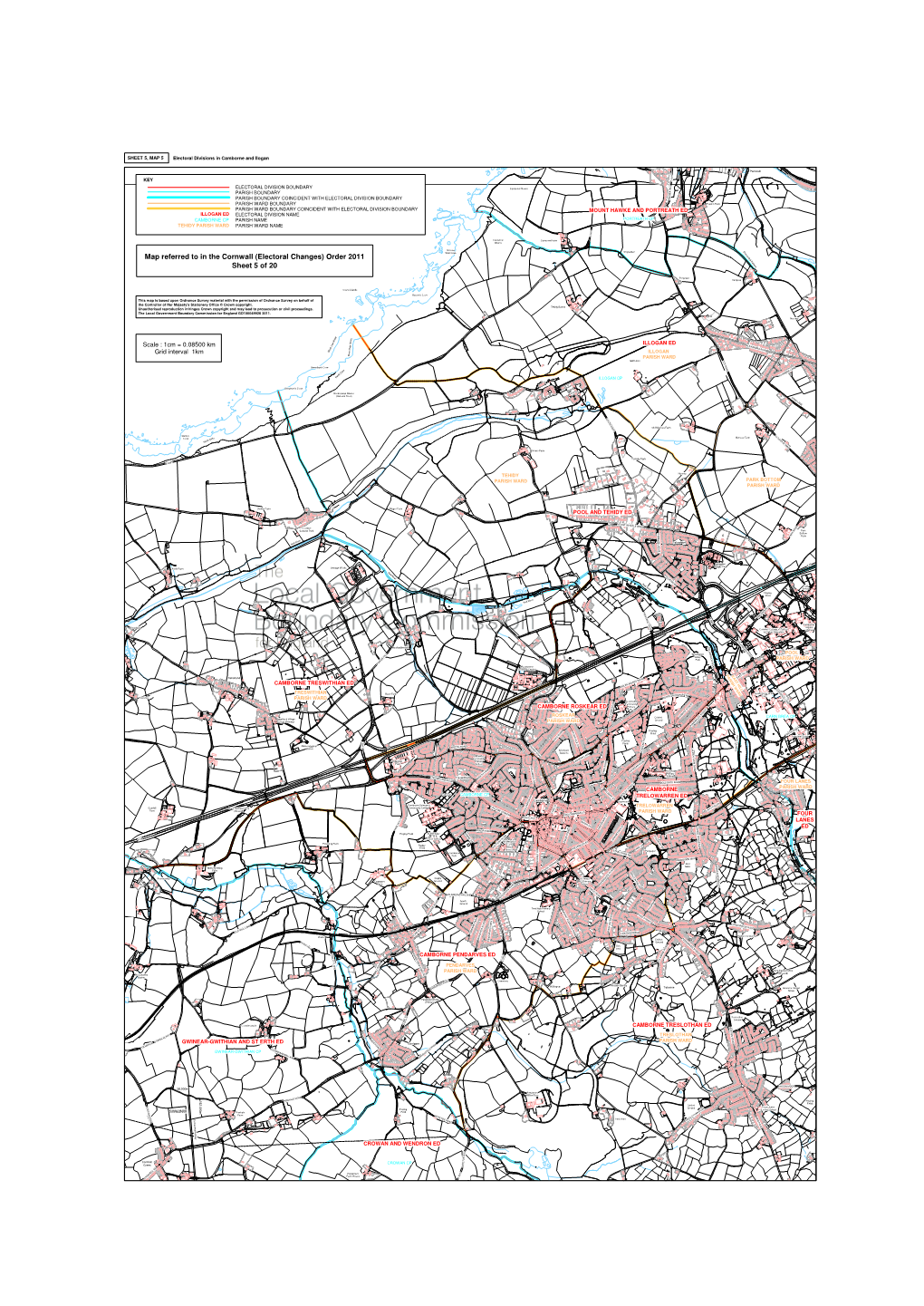 Map Referred to in the Cornwall (Electoral Changes) Order 2011 D R a I Lw a Sheet 5 of 20 Y