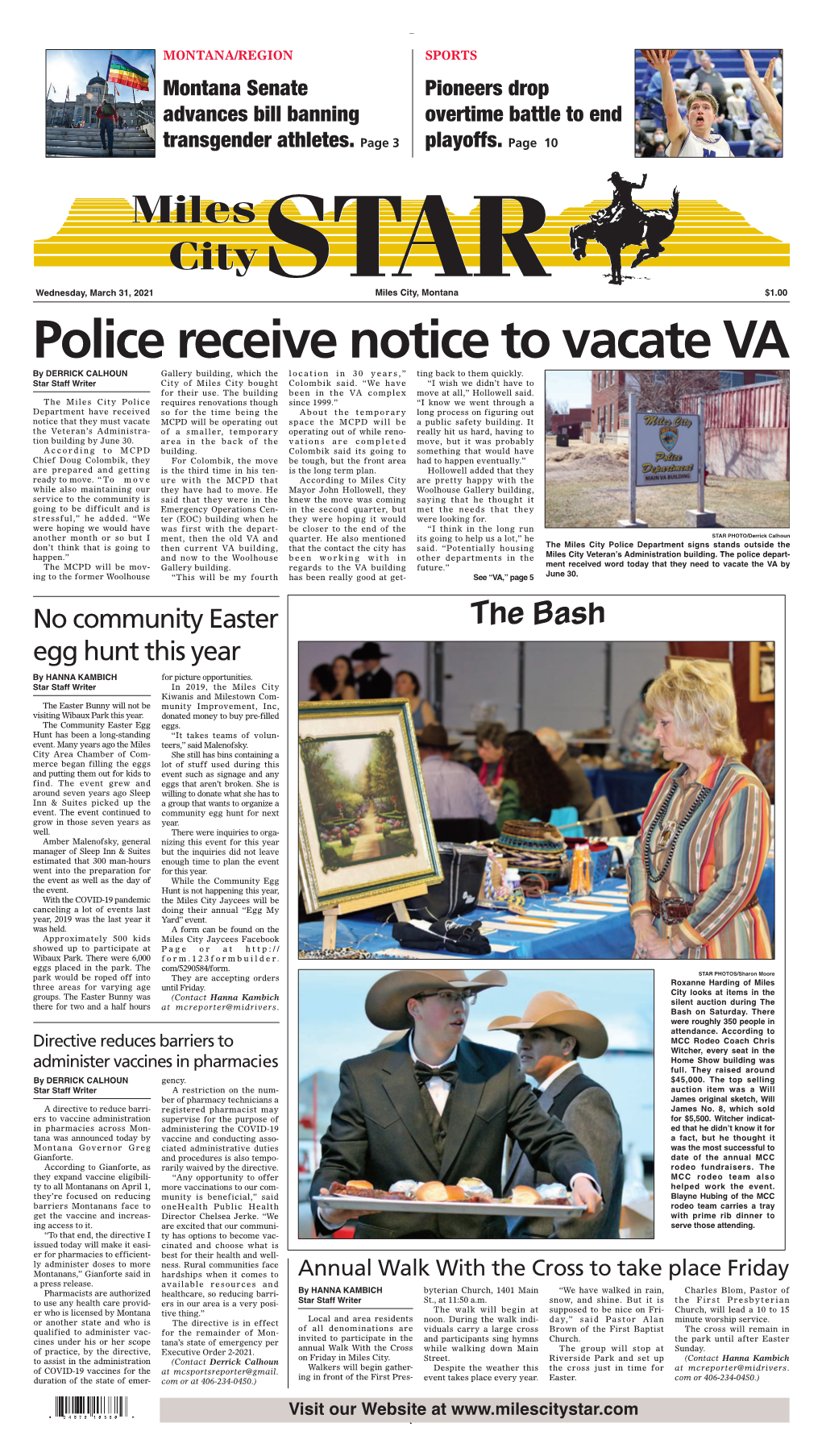 Police Receive Notice to Vacate VA by DERRICK CALHOUN Gallery Building, Which the Location in 30 Years,” Ting Back to Them Quickly