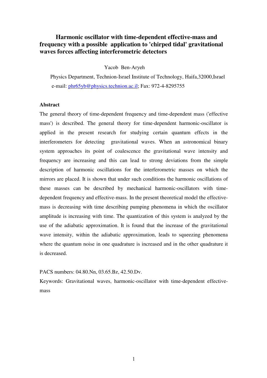 Harmonic Oscillator with Time-Dependent Effective-Mass And