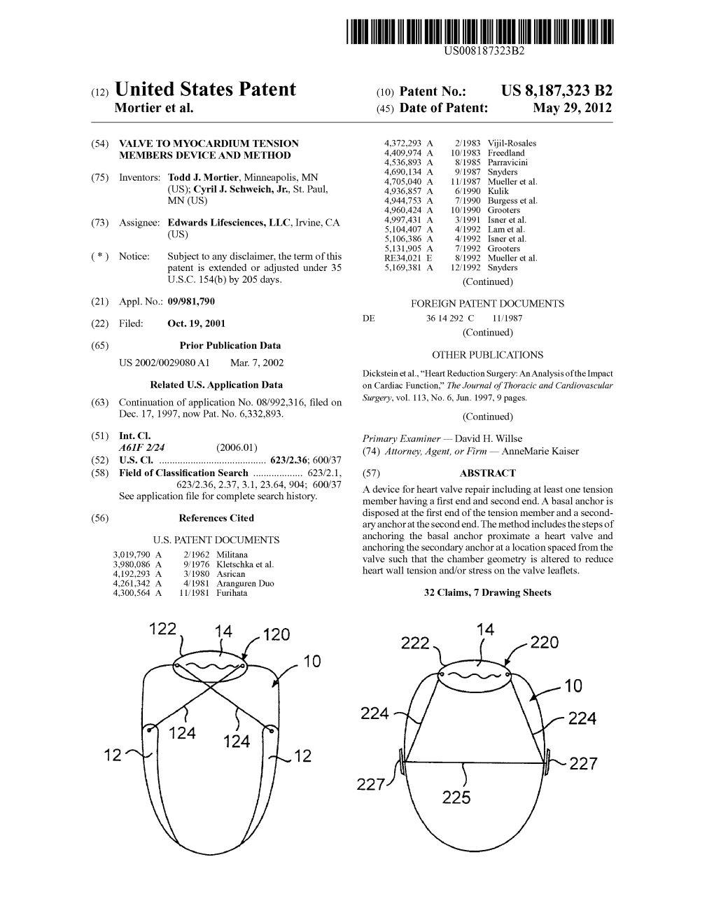 (12) United States Patent (10) Patent No.: US 8,187,323 B2 Mortier Et Al