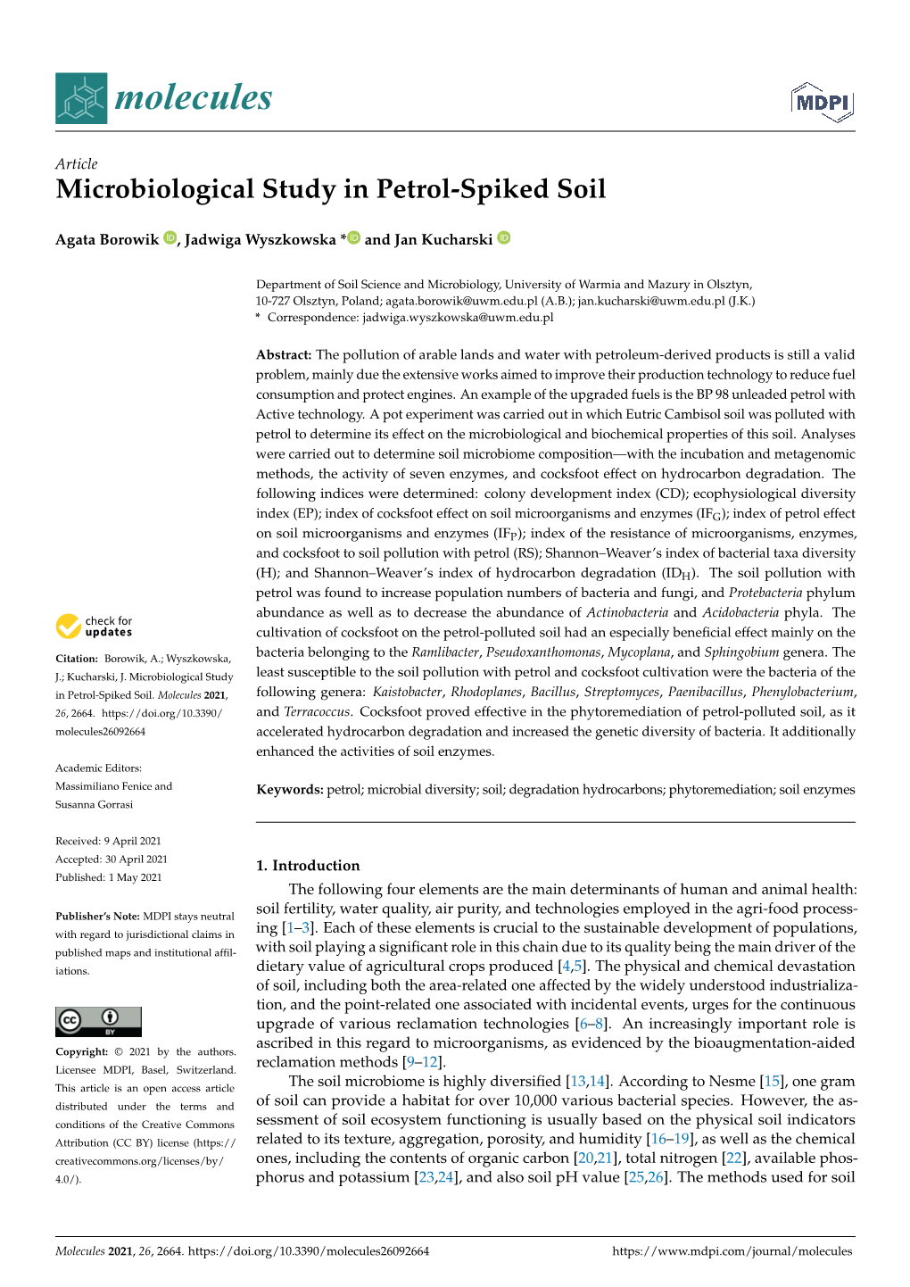 Microbiological Study in Petrol-Spiked Soil