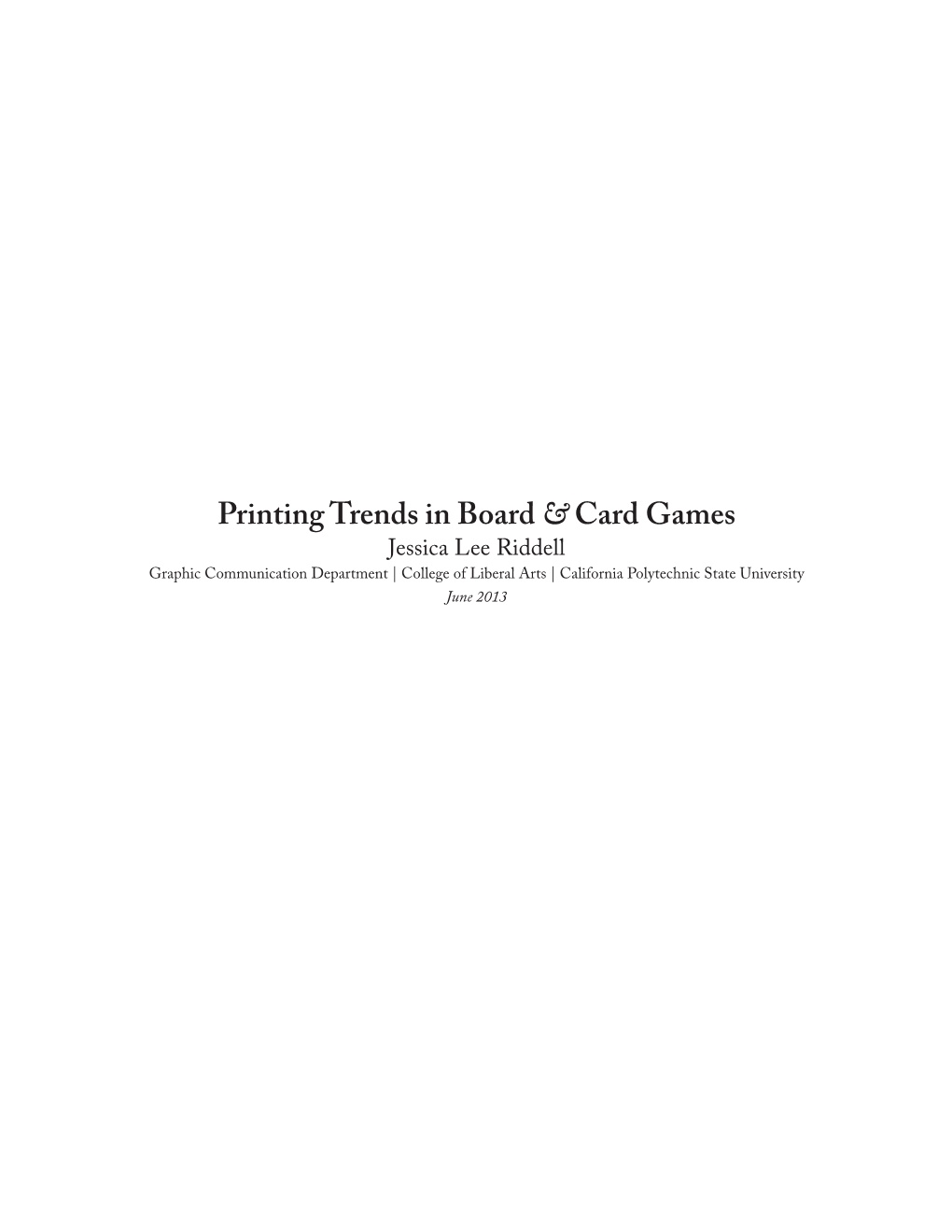 Printing Trends in Board & Card Games