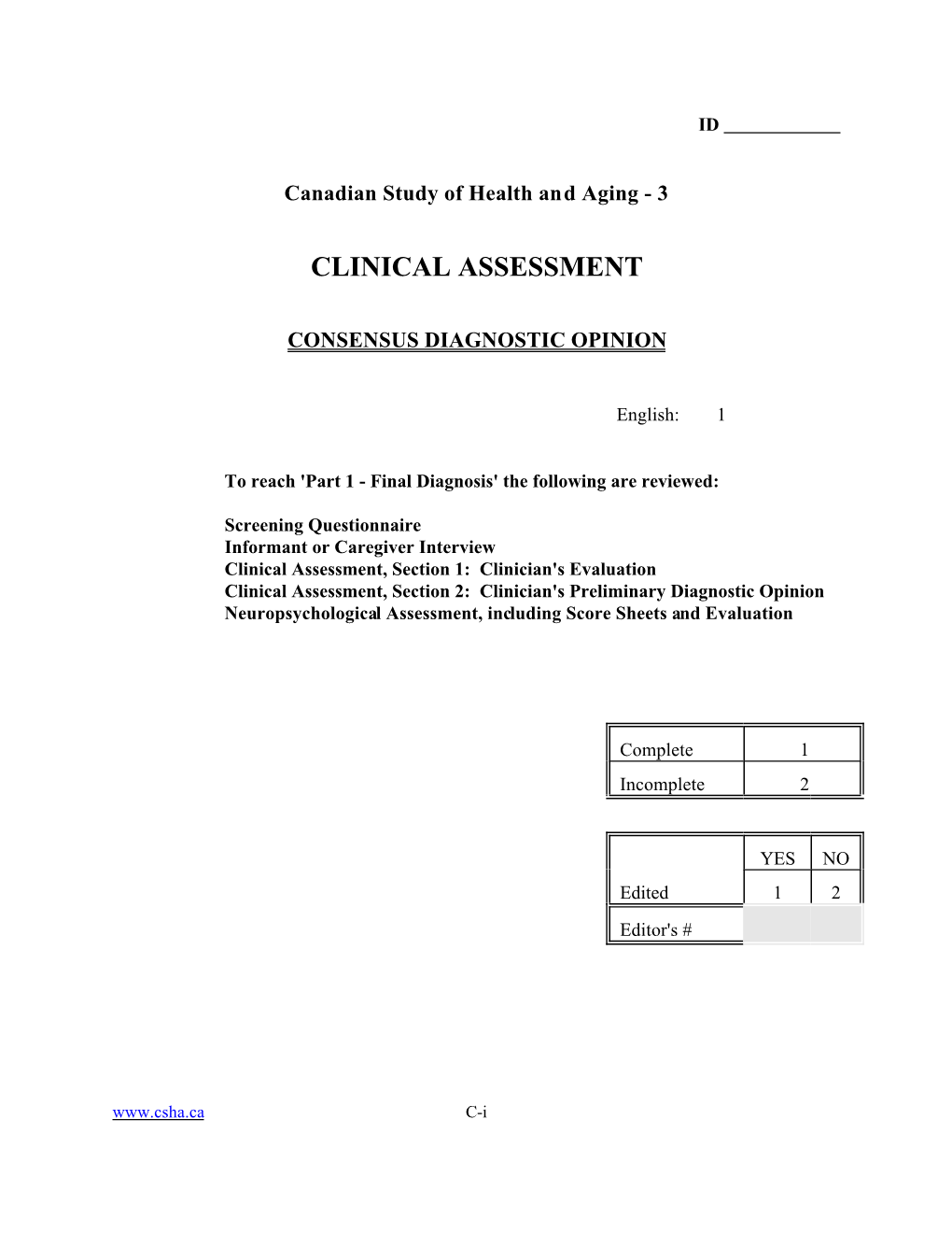 Clinical Assessment