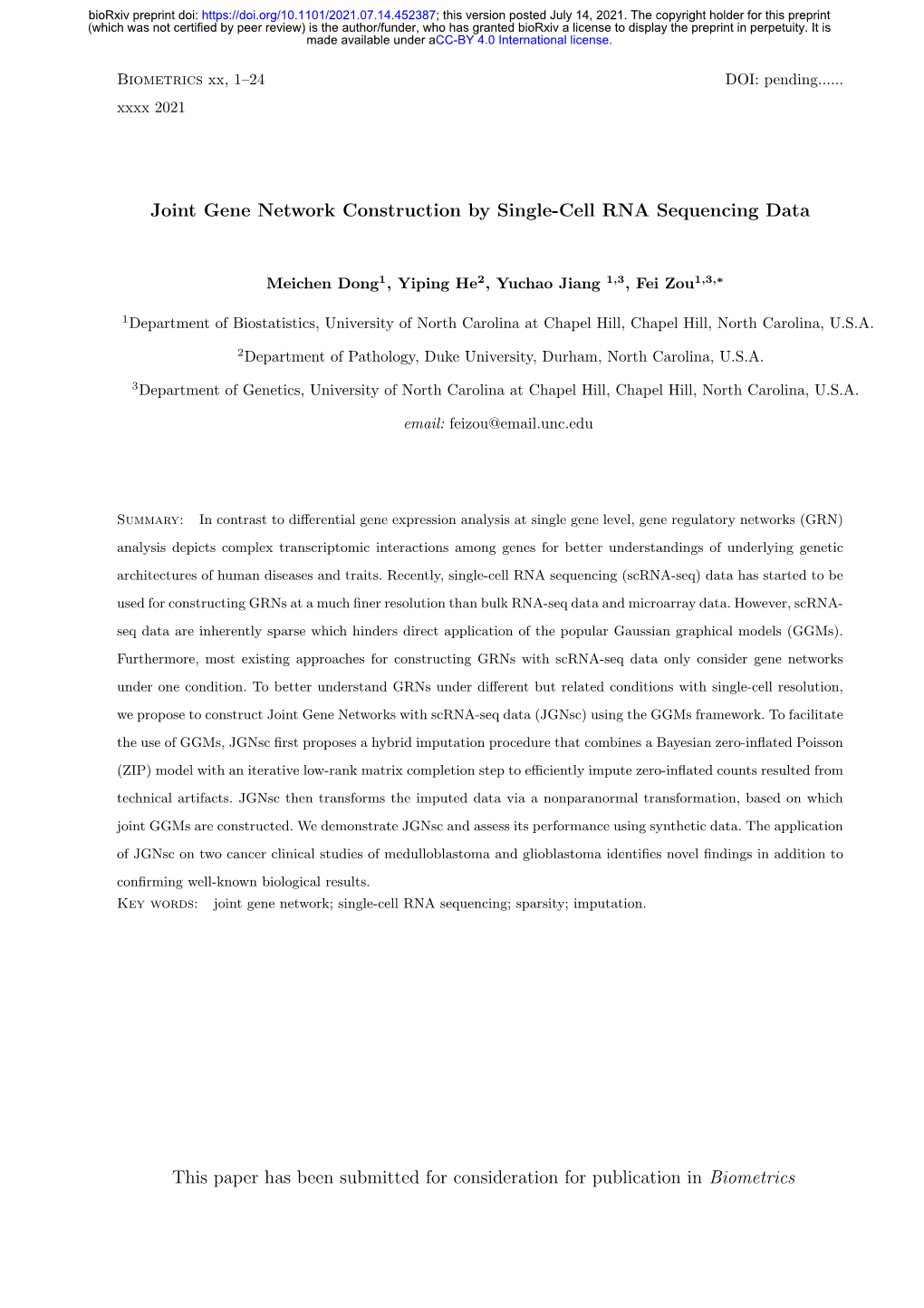 Joint Gene Network Construction by Single-Cell RNA Sequencing Data