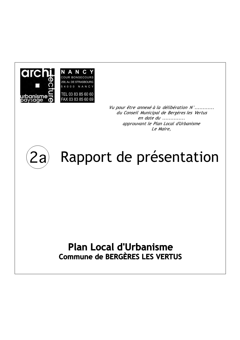 2A Rapport De Présentation