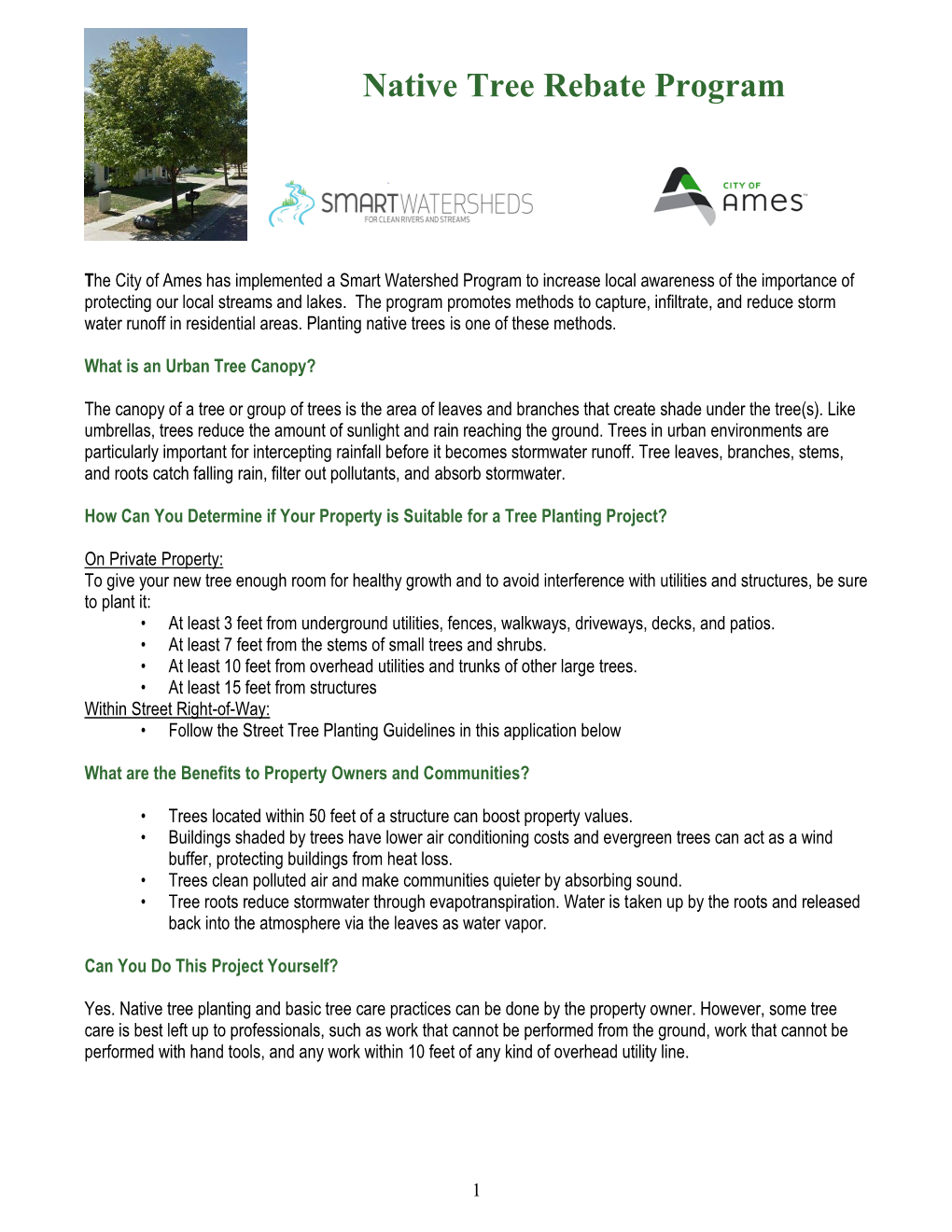 Native Tree Rebate Program