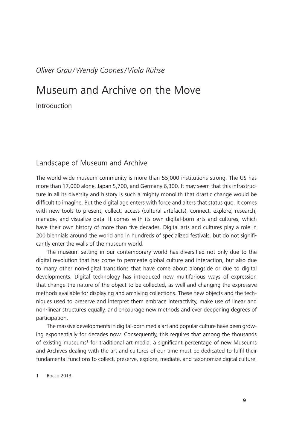 Museum and Archive on the Move Introduction