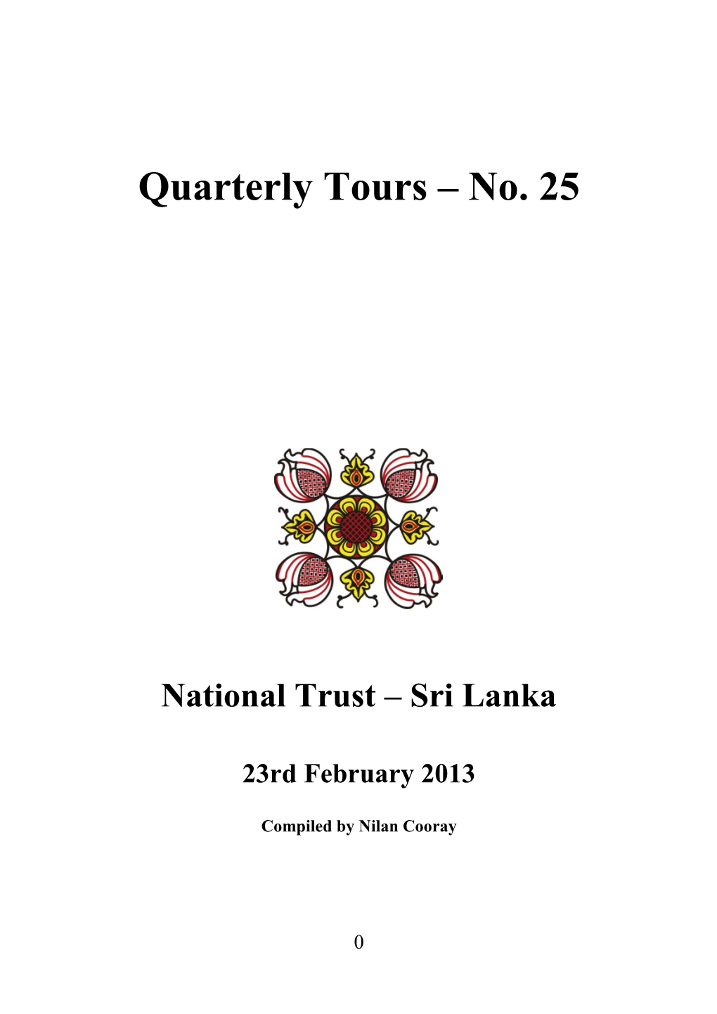 Quarterly Tours – No. 25 National Trust