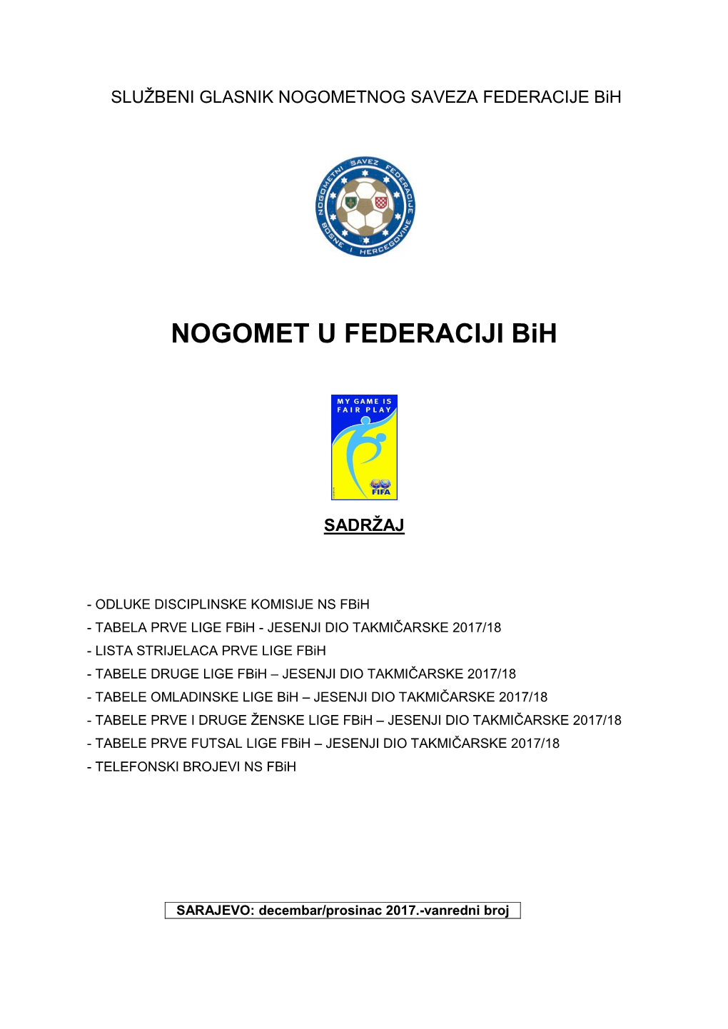 NOGOMET U FEDERACIJI Bih