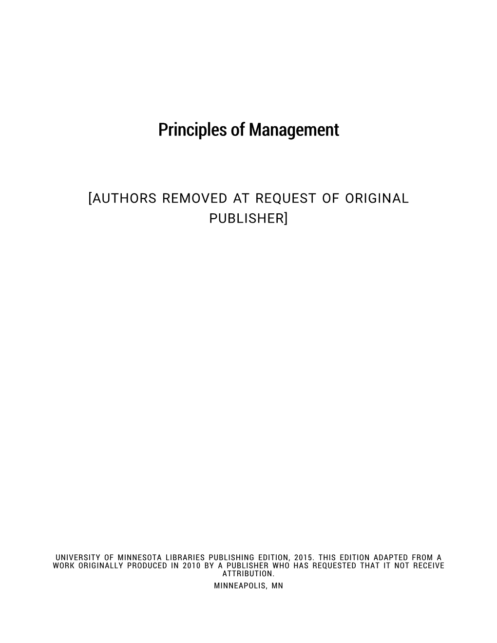 Principles of Management